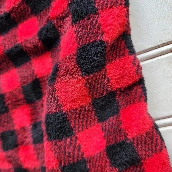 POLO RALPH LAUREN Mens Plush Red Black Checkered Bathrobe & Belt S/ M - Picture 2 of 8